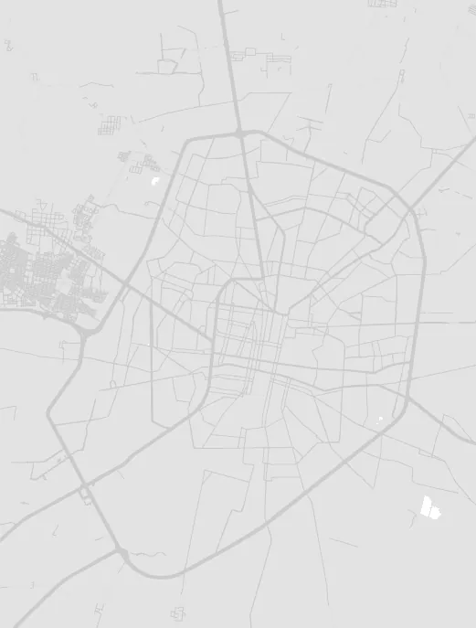 Carte de Mérida : la Hacienda San Antonio Hool au nord-ouest et la direction de Cancún à l’est